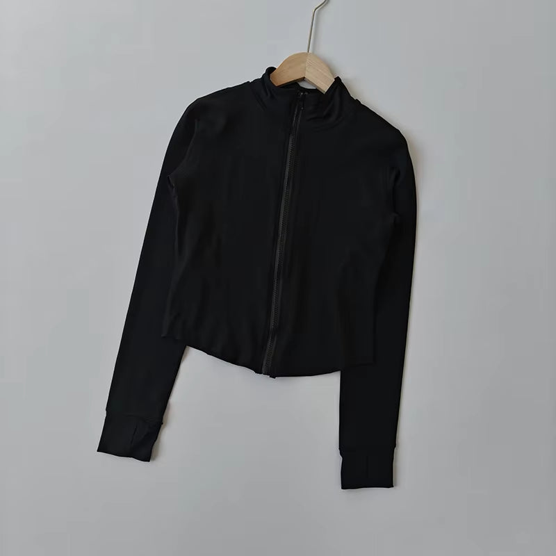 Women'S Fitness Coat Hooded Cardigan Tight Quick-Dry Sports Jacket Running Training Shirt Yoga Clothes Long Sleeve Sport Jacke