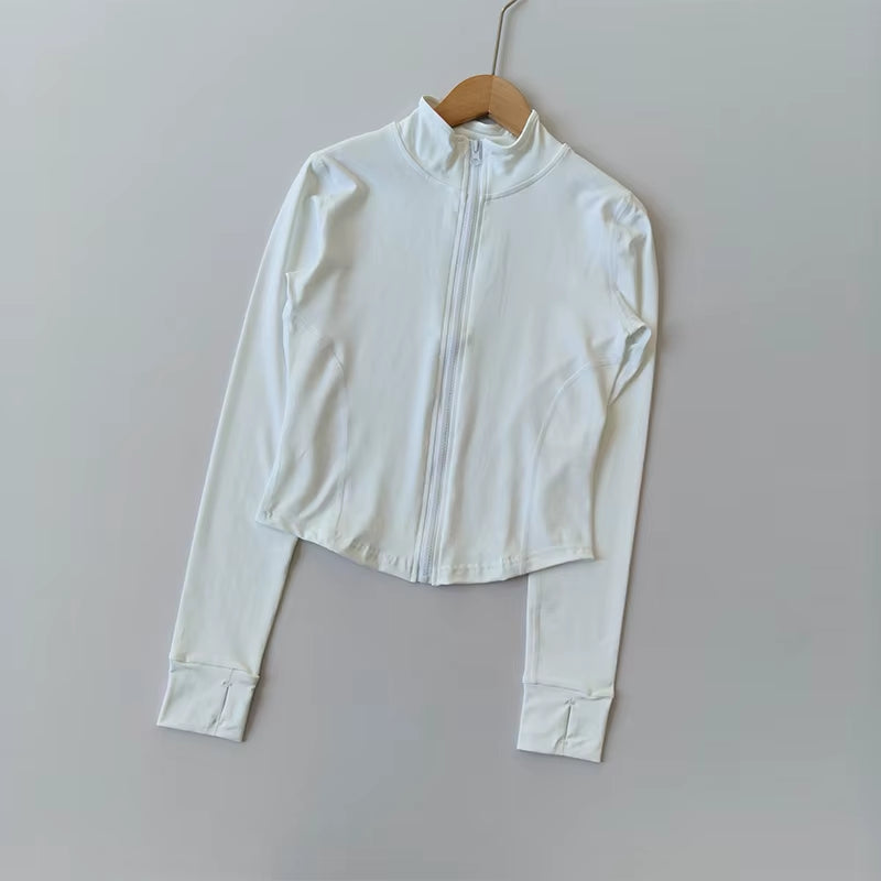 Women'S Fitness Coat Hooded Cardigan Tight Quick-Dry Sports Jacket Running Training Shirt Yoga Clothes Long Sleeve Sport Jacke