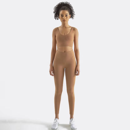 Nylon Tracksuits Women'S Yoga Set Sports Suit Gym Fitness Bra Leggings Women Lounge Wear Crop Tops Sexy 18 Colors